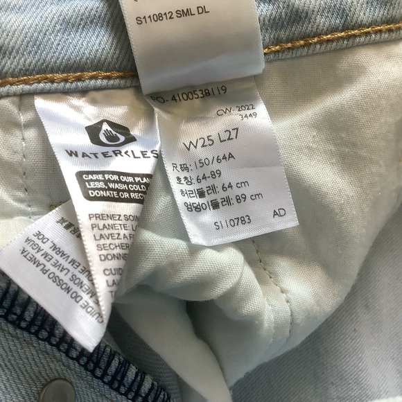 Levi’s Premium ribcage straight super high rise ankle jeans button fly size 25 - Picture 12 of 16